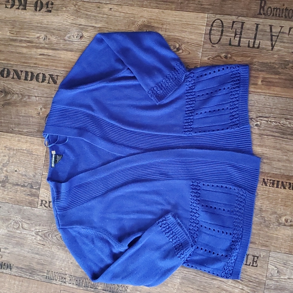 Sweaterworks, royal blue, long-sleeve, acrylic, sweater, size large - Picture 2 of 11